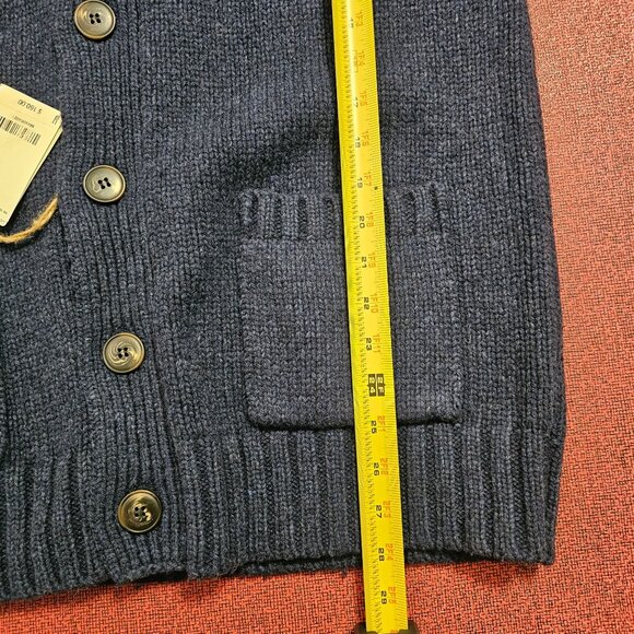 Schott Bros NYC Shawl Collar Cardigan Sweater L Corduroy Accent Fisherman Dad - Picture 8 of 12